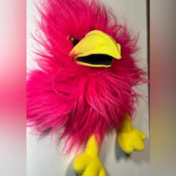 Pink Parrot Plush Puppet Squeaks - Picture 1 of 14
